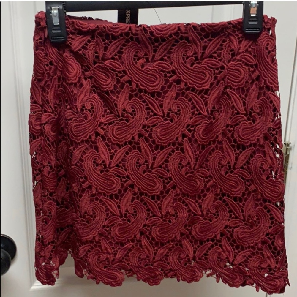 Brand New Burgundy Lace Skirt